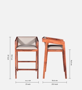 PU Leather Bar <b>Stool</b> Honey Oak Finish Counter <b>Height</b> Kitchen Bar Furniture Handcrafted Durable <b>Adjustable</b> Metal Base - Product Image 3