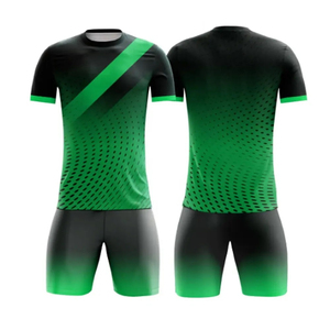 Conjunto de Camiseta de Fútbol Personalizada con Estampado Digital en Poliéster/Algodón, Cuello en V, Blanco y Azul, Manga Corta, Nombre del Equipo y Número Impresos - Product Image 1