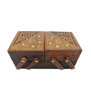 Nouvelle boîte à bijoux en bois de conception avec travail en laiton boîte à bijoux en bois de meilleure qualité boîte à bijoux en bois fabriquée à la main travail en laiton - Product Image 1