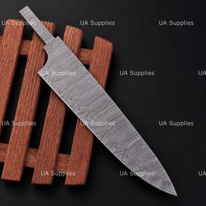 Cuchillo de Chef de Acero de Damasco al por Mayor, Hojas en Blanco con Punta Caída, Componentes Hechos a Mano de Espiga Completa, Directo de Fábrica, Mejor Precio del Fabricante - Product Image 3