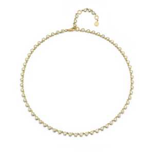 14K 18K Gold Round Cut Lab Grown Diamond Tennis <b>Necklaces</b> Prong Set 16 Inches Continuous Riviera Choker Everyday Wear Wholesale - Product Image 1