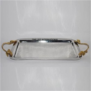 Eco Friendly Modern Wood & Mother of Pearl Material Hotel Serving Tray With Handle Made in India Wholesale - Product Image 3
