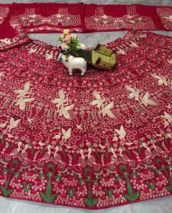Designer Traditional Embroidered Lehenga Choli Dupatta Women's Party Wedding Outfit Bridal Wear for Traditional Indian Pakistani - Product Image 4
