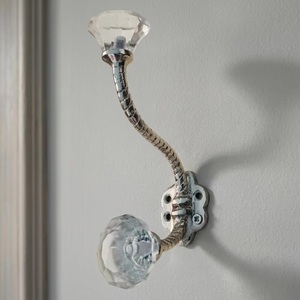 Vintage Metal Wall <b>Hook</b> Crystal Knob Self-Adhesive Installation Waterproof Eco-Friendly Antique Style Single <b>Hook</b> <b>for</b> Clothing - Product Image 1