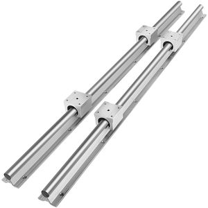 Sbr20-1000mm 2xlinear Rail Set 4x blocco cuscinetto tipo quadrato 20mm Sbr20uu guide lineari aggiornate di alta qualità - Product Image 1