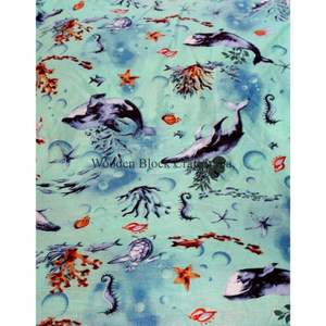 Tissu en mousseline de coton 100% imprimé sur mesure, style uni et côtelé, imprimé à la main au sérigraphie, motif floral, couleurs pastel, pour usage en ameublement et confection de costumes - Product Image 3