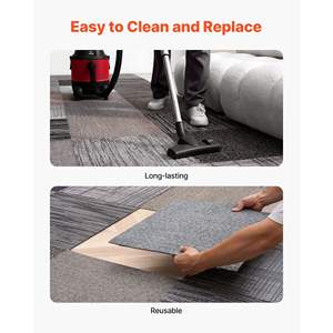 24 pièces de carreaux de moquette modulaires réutilisables multicolores de 24x24 pouces, rembourrage doux, couverture sans couture, 66,6 pieds carrés, remplacement facile en DIY, usage commercial - Product Image 6