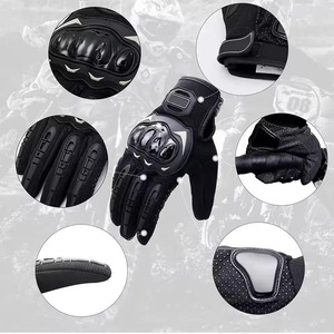 Gants de course à doigts entiers en PU avec protection de la paume, antidérapants, fermeture auto-agrippante, unisexe, pour usage extérieur - Product Image 4