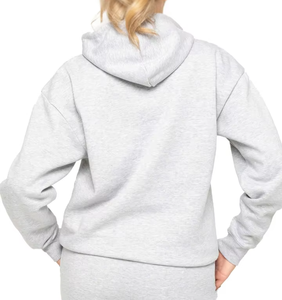 Sudadera con Capucha para Mujer, Estilo Casual, Holgada, Personalizada, Color Gris Jaspeado, Talla Grande, 100% Algodón Premium, Ropa Urbana - Product Image 6