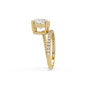 Fine Jewelry Cushion Solitaire Lab Grown Diamond 14k Pure Gold Engagement <b>Rings</b> 1CT 2CT 3CT IGI Certified <b>Open</b> wrap Bridal <b>Rings</b> - Product Image 4