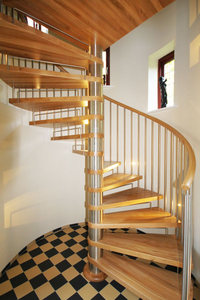 Custom Made Curved <strong>Stairs</strong> for Apartment with Clear 304s.<strong>s</strong> Railing American White Oak Steps Modern Simple Design Factory Outlet - Product Image 4