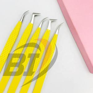 Pinzas Profesionales para Pestañas - Acero Inoxidable, Punta Puntiaguda, Agarre Fuerte, Color Morado, para Extensión de Pestañas Postizas - Product Image 5