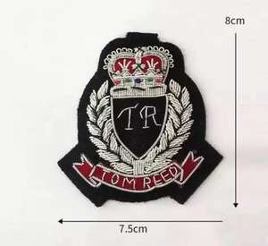 Insignia de Lujo Bordada a Mano con Hilo de Oro y Plata, Efecto 3D en Relieve, Resistente al Agua, Tamaño Personalizable, para Blazer - Product Image 2