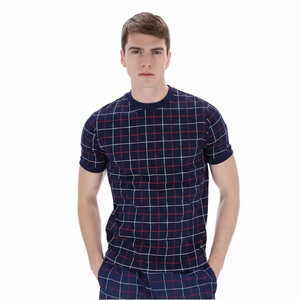Camiseta de Moda para Hombre, Corte Regular, Manga Corta, Cuello Redondo, Jersey Sólido Premium de Poliéster/Algodón, Ecológica, Informal - Product Image 2