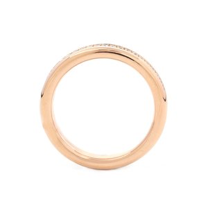 Minimal 1.2mm Round Cut Lab Grown Diamond 18K Solid Rose Gold <b>Ring</b> Luxury Micro Pavé Full Eternity <b>Thin</b> Stacking Wedding Band - Product Image 5