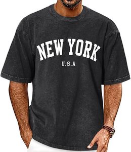 T-shirt Homme Américain à Manches Courtes 100% Coton Coupe Oversize Col Rond Décontracté Streetwear Écologique Respirant Logo Avant - Product Image 1