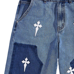 High Quality Mens Shorts Jeans New Custom Made Design Ripped Denim Shorts For Mens With Denim Shorts Applique Embroidery Short - Product Image 2