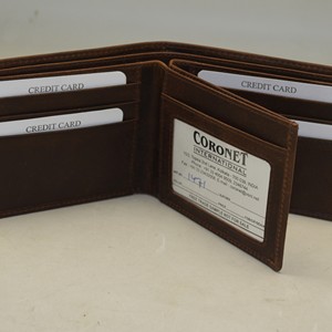 Cartera Bifold de Cuero Genuino para Hombre, Forro de Gamuza Marrón, Tarjetero Múltiple, Cierre Plegable Corto, Estilo Minimalista - Product Image 5