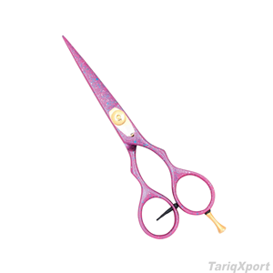 Tijeras de Peluquería Profesionales de Acero Inoxidable de 5.5 Pulgadas, Ligeras, con Mango Largo, Color Rosa, Anillo de Dedo Extraíble - Product Image 2