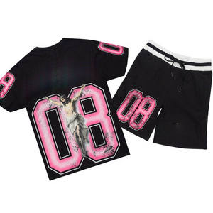 Ensemble de t-shirt et short athlétique pour homme, tenue de sport décontractée en deux pièces, vêtements de sport pour la salle de sport, la remise en forme, l'entraînement quotidien, l'exercice estival - Product Image 1