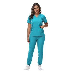 Tenue médicale unisexe en tissu peigné de coton, ensemble de blouses et pantalons, fabrication OEM, conception de logo personnalisé, vêtements d'hôpital, détection des aiguilles - Product Image 3