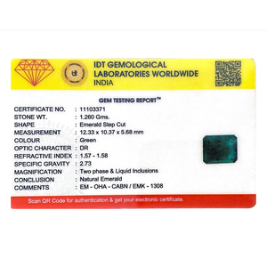 Lab-Created Zambian Emerald 6.3 Carat Faceted Loose Gemstone 12mm for Fine Jewelry - Product Image 4