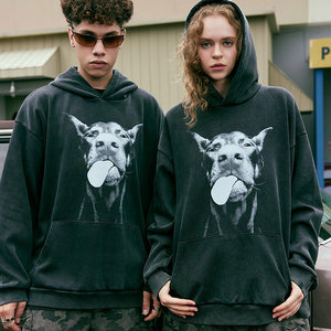 Sudadera con Capucha de Alta Calidad, Lavado Ácido Personalizado, 100% Algodón, Hombros Caídos, Logotipos Impresos, Unisex, OEM - Product Image 3