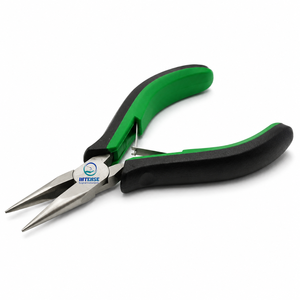 Pince à bec long professionnel en acier inoxydable, pince de précision pour la fabrication de bijoux, poignée antidérapante, outil à main, logo personnalisé OEM - Product Image 1