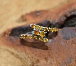 Bague en argent sterling 925 avec citrine naturelle, faite à la main, bijou élégant, cadeau d'anniversaire pour femme, pierre de naissance de novembre - Product Image 2