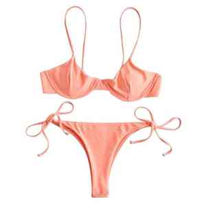 Maillots de bain personnalisés de haute qualité, maillot de bain femme, maillot de bain sexy uni, vêtements de plage, ensemble bikini 2 pièces pour femme - Product Image 2