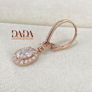 ต่างหูเพชรทรงรีแบบ Imperial Oval Solitaire ประดับเพชร Halo ดีไซน์หรูหราสำหรับงานแต่งงานและเครื่องประดับเจ้าสาวสำหรับใช้ในชีวิตประจำวัน - Product Image 5