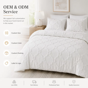 Ensemble de housse de couette super douce lavée, 3 pièces, taille Queen, avec fermeture à glissière - Product Image 4