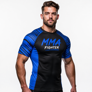 Maillot de compression personnalisé à manches courtes pour Jiu Jitsu, MMA, BJJ, grappling, entraînement sportif, séchage rapide - Product Image 1