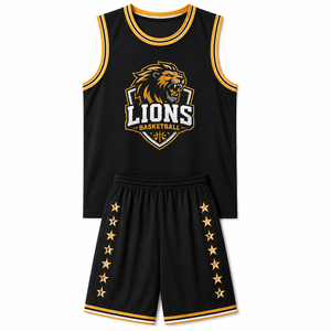 Conjunto de Camiseta de Baloncesto sin Mangas y Pantalones Cortos de Poliéster Premium Personalizado con Logotipo Impreso por Transferencia Térmica, Antibacterial, Unisex - Product Image 3