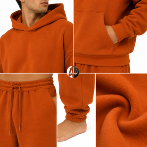 Traje de lana extragrande para hombre, diseñado con textura de lana acogedora, corte holgado y espacioso, mangas largas y cobertura cálida para uso informal. - Product Image 5