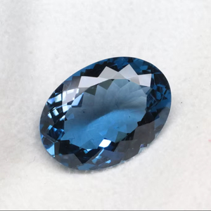 Topaze bleue de Londres attrayante, forme ovale, taille 10x8mm, pierre taillée à facettes, prix de gros - Product Image 1