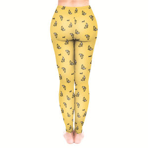 Leggings mi-taille unis respirants en Spandex/Polyester, longueur intégrale, extensibles, tricotés, pour femme, décontractés, toutes saisons - Product Image 5