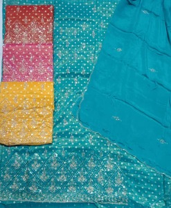 Traje Salwar Kameez indio de corte recto, mezcla de algodón, atuendo tradicional para mujer, para oficina, universidad y uso casual. - Product Image 5