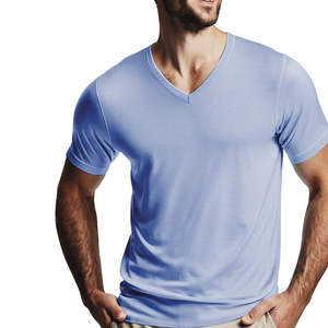 Camisetas de Hombre 100% Lana Merino, Cuello en V, Ultra Transpirables, Resistentes a las Manchas Naturales, Secado Rápido, Impresión por Serigrafía para BY HI - Product Image 1
