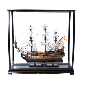 Wooden Base Acrylic Table Top Painted Eco-Friendly Display Case for Ship Models Dust-proof Collector Showcase <b>Box</b> 102Lx35Wx100H - Product Image 1