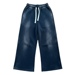 Pantalon décontracté pour homme à jambes larges, taille élastique, cordon de serrage, poches latérales, 100% coton respirant, jogging tricoté pour l'automne - Product Image 6