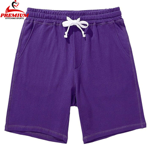 Pantalones cortos informales de verano para hombre, pantalones cortos de cintura media con cintura elástica, pantalones cortos holgados de algodón transpirable de color sólido para hombre - Product Image 4
