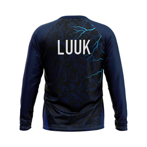 Camiseta Deportiva y Casual para Hombre, Personalizada, de Manga Larga, Cuello Redondo, 100% Poliéster, Secado Rápido, Impresión por Transferencia de Calor, Corte Regular - Product Image 3