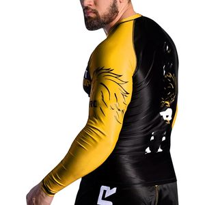 High Quality Men Long Sleeve Rash Guard <b>Compression</b> <b>Shirt</b> Graphic Print UV Protection Custom Logo OEM - Product Image 5