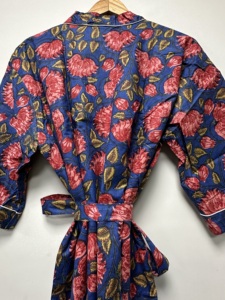 Wholesale Summer Spring Floral Cotton Bohemian Kimono Robe Hand Block Print Women Bridal Lounge Wear Wedding Ready Best Quality - Product Image 6