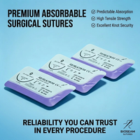 Sutures chirurgicales vétérinaires résorbables en polyglactine 910 tressée pour chiens - Passage linéaire des tissus et sécurité fiable des nœuds