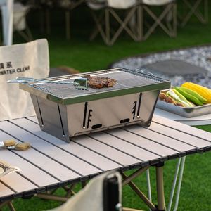 Ensemble de barbecue portable pliable, barbecue au charbon de bois pour pique-niques, patio, camping - Product Image 1