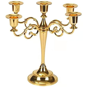Elegante Candelabro Espiral de Metal Dorado, Alto, para Bodas y Eventos, Centro de Mesa Decorativo para el Hogar, Portavelas en Oferta - Product Image 3