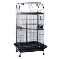 Cage à perroquet en métal robuste de grande taille avec plateau en plastique et fermeture à boucle pour ara, gris-africain, cacatou