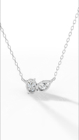 Elegante Collar de Lujo Toi Et Moi con Diamantes Cultivados en Laboratorio con Corte Oval y en Forma de Pera, Oro de 14K, Certificado IGI, para Bodas, Fiestas y Regalos